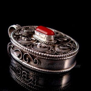 PA390 Pendentif Argent Massif Ghau Mantra Tibétain – Image 7