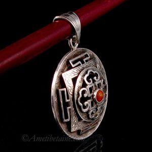 PA395 Pendentif Argent Massif Mandala Corail – Image 6