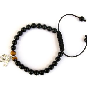 BrMala232 Bracelet Onyx Oeil de Tigre Om Argent Massif – Image 5