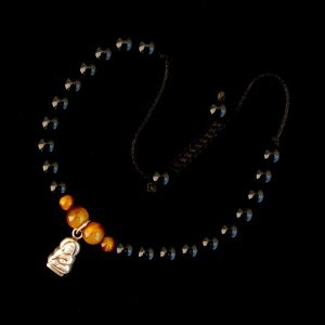 BrMala234 Bracelet Onyx Oeil de Tigre Bouddha Argent Massif 21 cm – Image 4