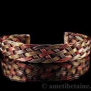 BRD182 Bracelet Tibétain Métal Argenté Cuivre Laiton – Image 2