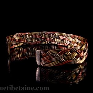 BRD182 Bracelet Tibétain Métal Argenté Cuivre Laiton – Image 3