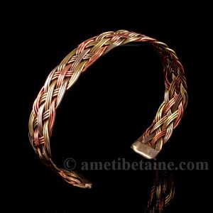 BRD182 Bracelet Tibétain Métal Argenté Cuivre Laiton – Image 4