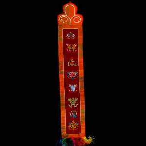 BB77 Bannière Tibétaine Signes Auspicieux du Bouddhisme – Image 1