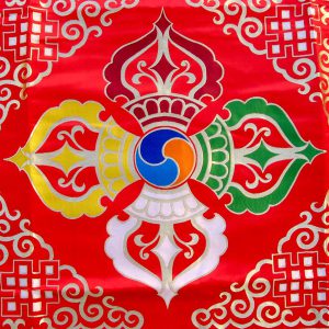 BB53 Bannière Tibétaine Dorje Signes Auspicieux du Bouddhisme – Image 2