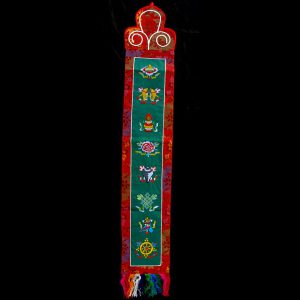 BB56 Bannière Tibétaine Signes Auspicieux du Bouddhisme – Image 1