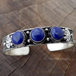 BRD352 Bracelet Tibétain Métal Argenté – Image 2