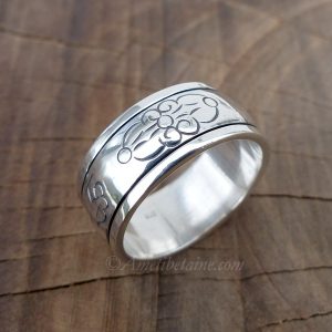 BA253. Bague Argent Massif Mantra Tibétain Om Mani Padme Hum – Image 3