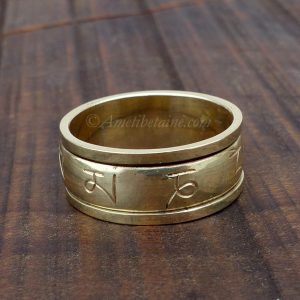 BD125 Bague Tibétaine Laiton Mantra Tibétain – Image 3
