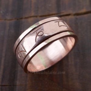 BD126 Bague Tibétaine Cuivre Mantra Tibétain – Image 1