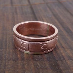 BD126 Bague Tibétaine Cuivre Mantra Tibétain – Image 4