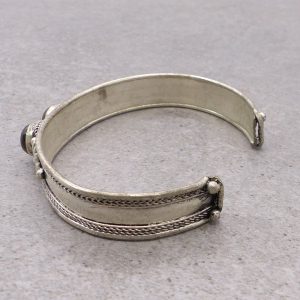 BRD355 Bracelet Tibétain Métal Argenté – Image 4