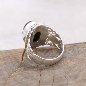 BA255 Bague Tibétaine Argent Massif Oeil de Tigre. Taille 57 – Image 4