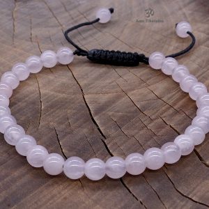 BrMala283 Bracelet Mala Quartz Rose. 21 cm – Image 1