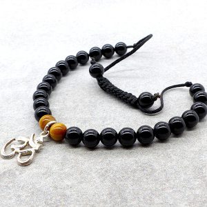 BrMala232 Bracelet Onyx Oeil de Tigre Om Argent Massif – Image 6