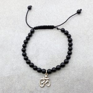 BrMala233 Bracelet Onyx Om Argent Massif – Image 1