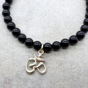 BrMala233 Bracelet Onyx Om Argent Massif – Image 6
