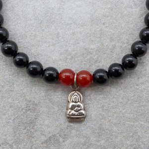 BrMala253 Bracelet Onyx Cornaline Bouddha Argent Massif – Image 5