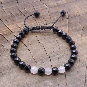 BrMala275 Bracelet Onyx Quartz Rose. 19 cm – Image 6