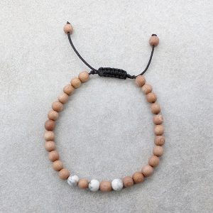 BrMala289 Bracelet Bois Howlite 21 cm – Image 1
