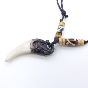 CD127 Collier Tibétain Os de Buffle Eléphant – Image 1
