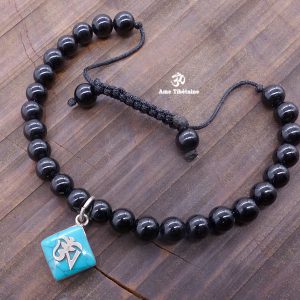 BrMala299 Bracelet Onyx Om Argent Massif – Image 4