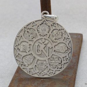 PA375 Pendentif Argent Massif Om Astamangala – Image 1