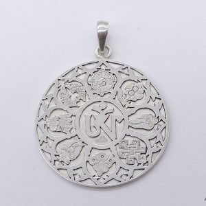 PA375 Pendentif Argent Massif Om Astamangala – Image 4