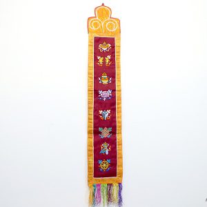 BB40 Bannière Tibétaine Signes Auspicieux du Bouddhisme – Image 1