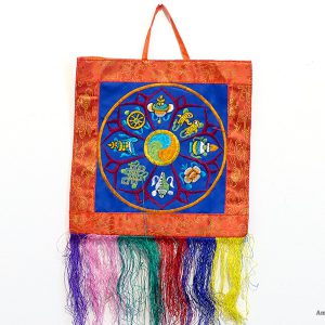 BB71 Bannière Tibétaine Signes Auspicieux du Bouddhisme – Image 1