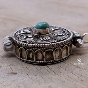PA266 Pendentif Argent Massif Ghau Mantra Tibétain Om Mani Padme Hum – Image 4