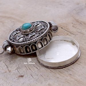 PA266 Pendentif Argent Massif Ghau Mantra Tibétain Om Mani Padme Hum – Image 5