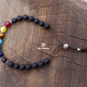 BrMala304 Bracelet Mala 7 Chakras Pierre de Lave – Image 4