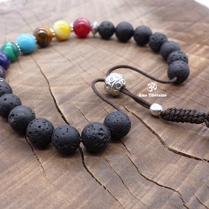 BrMala304 Bracelet Mala 7 Chakras Pierre de Lave – Image 5