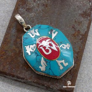 PA292 Pendentif Argent Massif Mantra Om Mani Padme Hum – Image 1