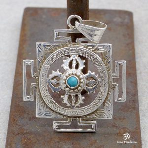 PA414 Pendentif Argent Massif Mandala Dorje – Image 3