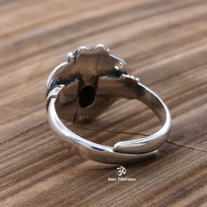 BA275 Bague Tibétaine Argent Massif Oeil de Tigre. Taille Réglable – Image 5
