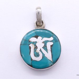 PA262 Pendentif Argent Massif Om Tibétain – Image 1