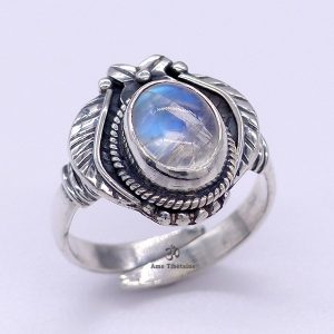 BA292 Bague Tibétaine Argent Massif Labradorite. Taille Réglable – Image 9