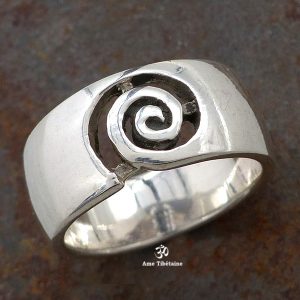 BA292 Bague Tibétaine Argent Massif Labradorite. Taille Réglable – Image 2