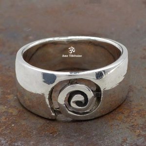 BA292 Bague Tibétaine Argent Massif Labradorite. Taille Réglable – Image 4