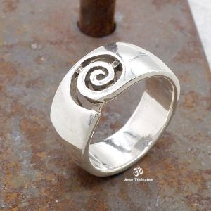 BA292 Bague Tibétaine Argent Massif Labradorite. Taille Réglable – Image 6