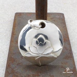 PA164 Pendentif Argent Massif Fleur de Lotus – Image 6
