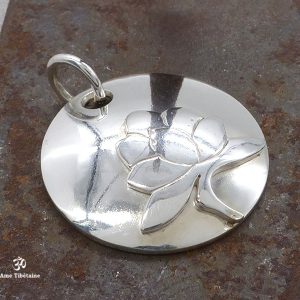 PA164 Pendentif Argent Massif Fleur de Lotus – Image 7