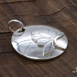 PA164 Pendentif Argent Massif Fleur de Lotus – Image 8
