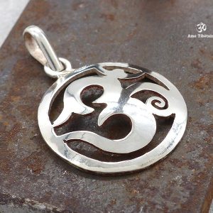 PA263 Pendentif Argent Massif Om Sanskrit – Image 1