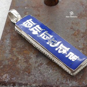 PA300 Pendentif Argent Massif Mantra Om Mani Padme Hum Lapis Lazuli – Image 5