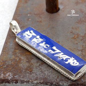 PA301 Pendentif Argent Massif Mantra Om Mani Padme Hum Lapis Lazuli – Image 5