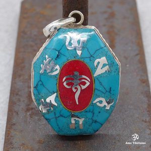 PA343 Pendentif Argent Massif Mantra Yeux de Bouddha – Image 1