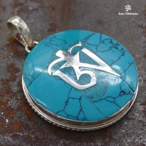 PA345 Pendentif Argent Massif Om Tibétain – Image 5